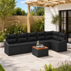 Durable 7-Piece Modular Garden Sofa Set with Cushions