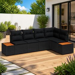 5-Piece Garden Sofa Set with Cushions for Outdoor Use