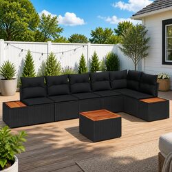 Durable 7 Piece Garden Sofa Set for Outdoor Spaces