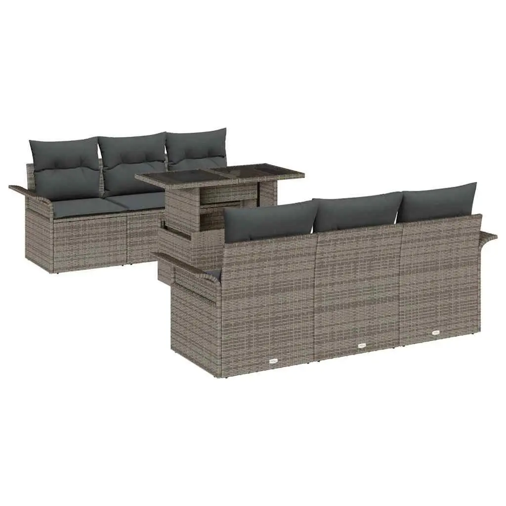 7-Piece Outdoor Garden Sofa Set with Adjustable Table