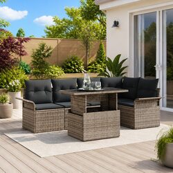 Premium Modular Garden Sofa Set 6 Piece Outdoor Furniture