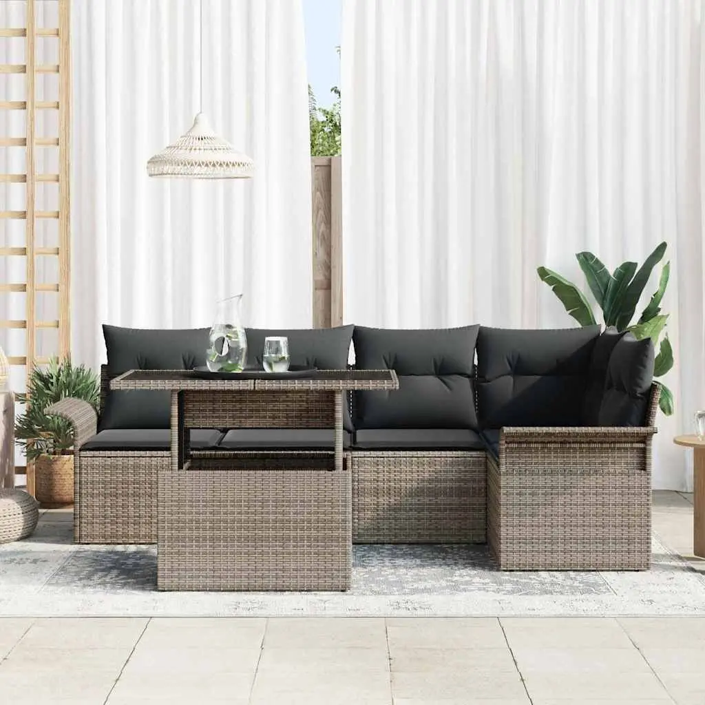 Modular Garden Sofa Set 6 Piece Outdoor Furniture