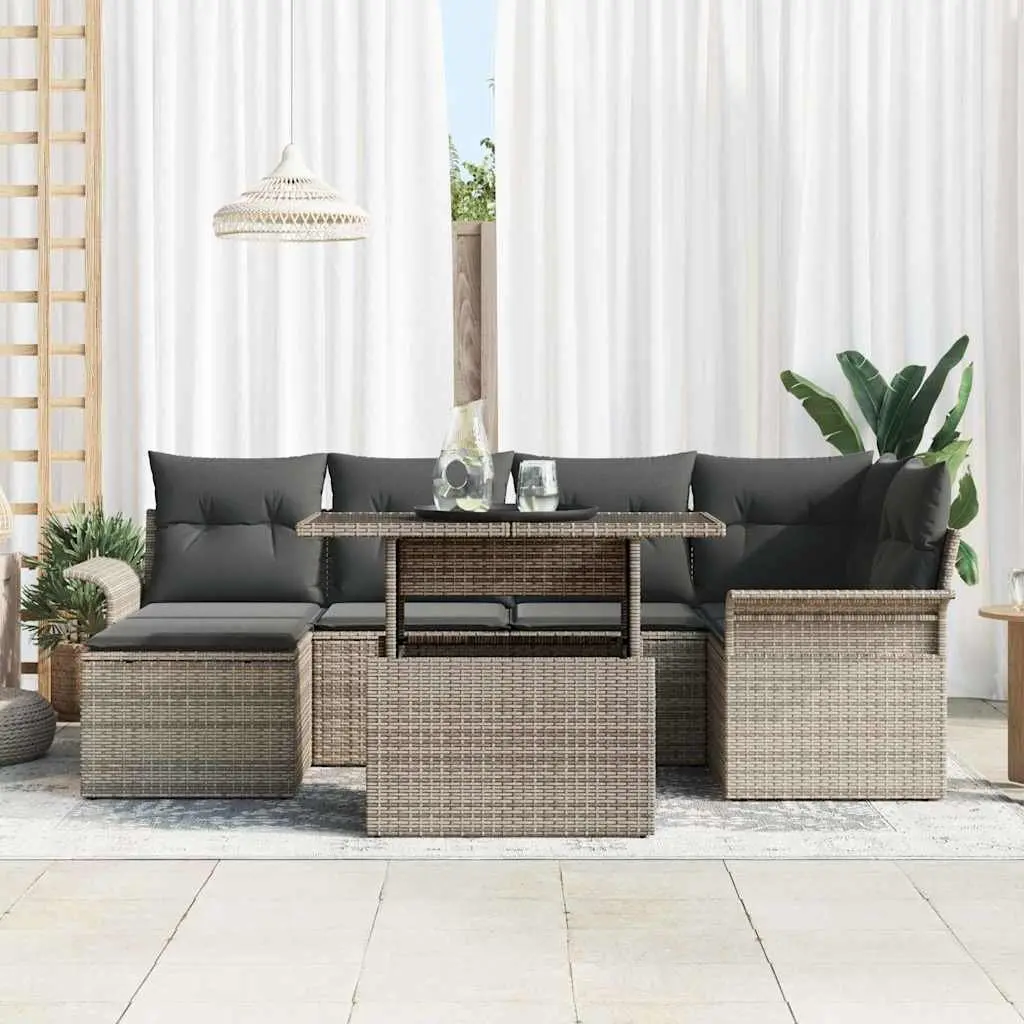 7-Seater Garden Sofa Set with Cushions