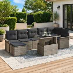 8 Piece Grey Poly Rattan Garden Sofa Set for Quality Outdoor Relaxation