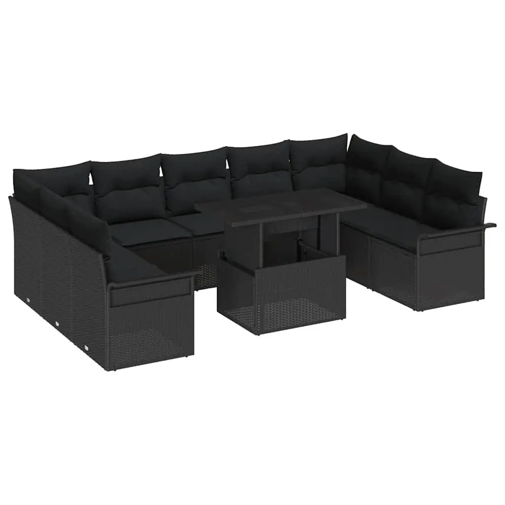Outdoor Modular Sofa Set for 10, Durable Poly Rattan