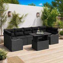 8-Piece Modular Outdoor Garden Sofa Set with Cushions