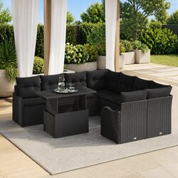 Stylish 9-Piece Modular Garden Sofa Set with Cushions