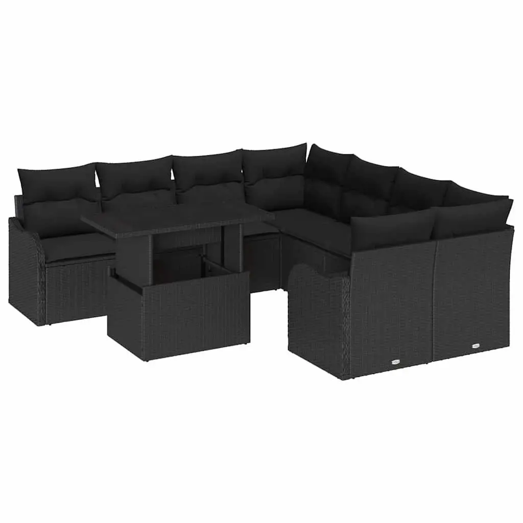 9-Piece Modular Garden Sofa Set with Cushions