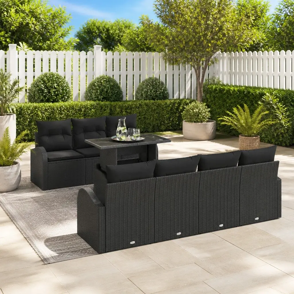 8 Piece Rattan Garden Sofa Set with Cushions