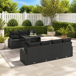 Premium 8 Piece Rattan Garden Sofa Set with Cushions
