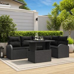 Premium 6-Piece Outdoor Garden Sofa Set in Black