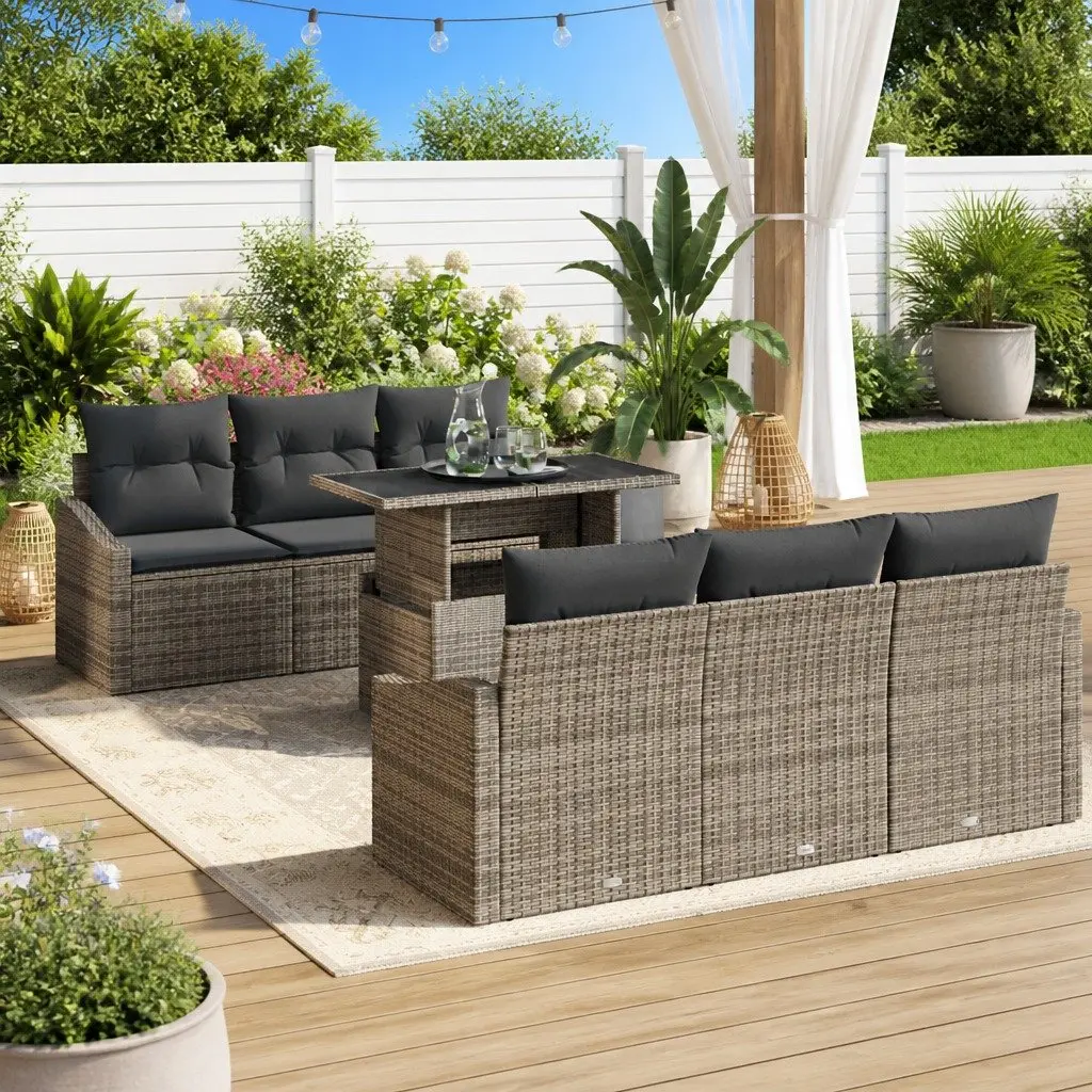 7-Piece Modular Garden Sofa Set with Storage