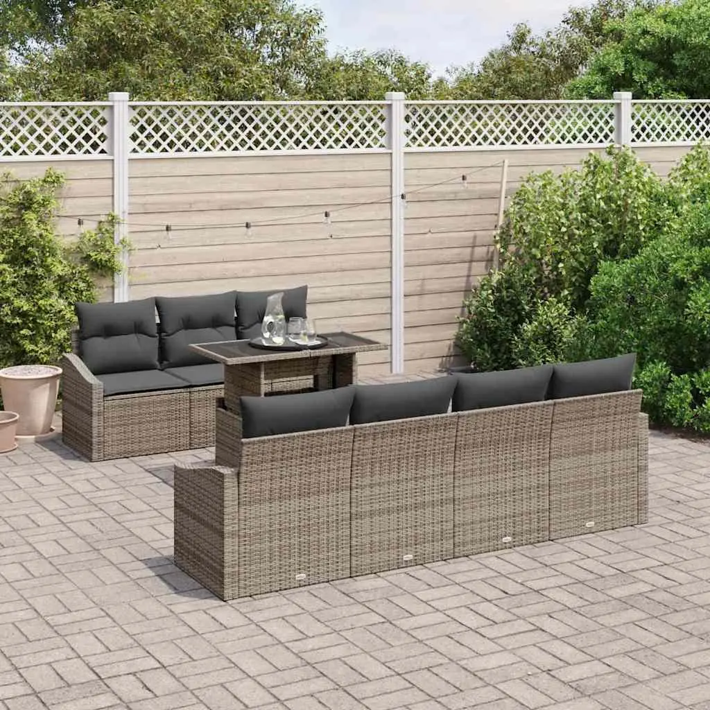 8-Piece Modular Outdoor Garden Sofa Set in Grey