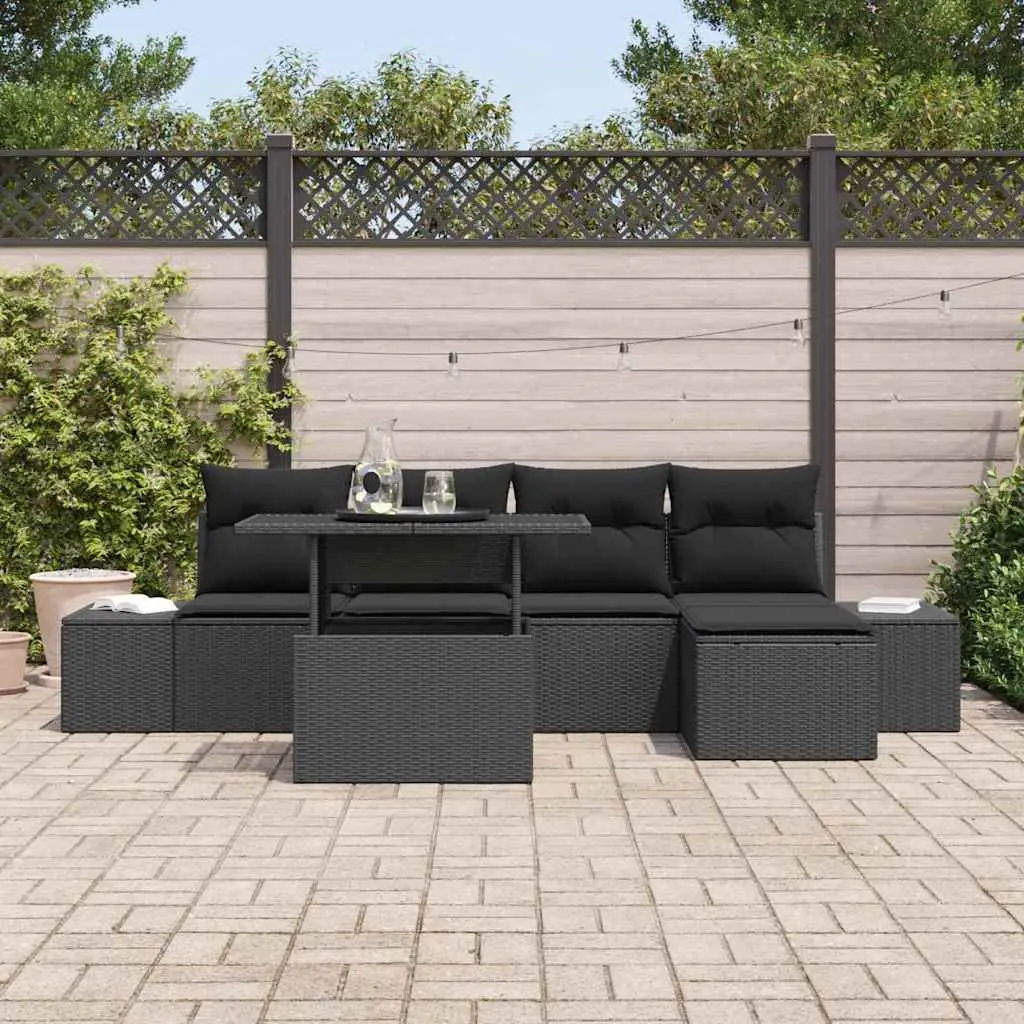 6 Piece Modular Outdoor Sofa Set with Cushions