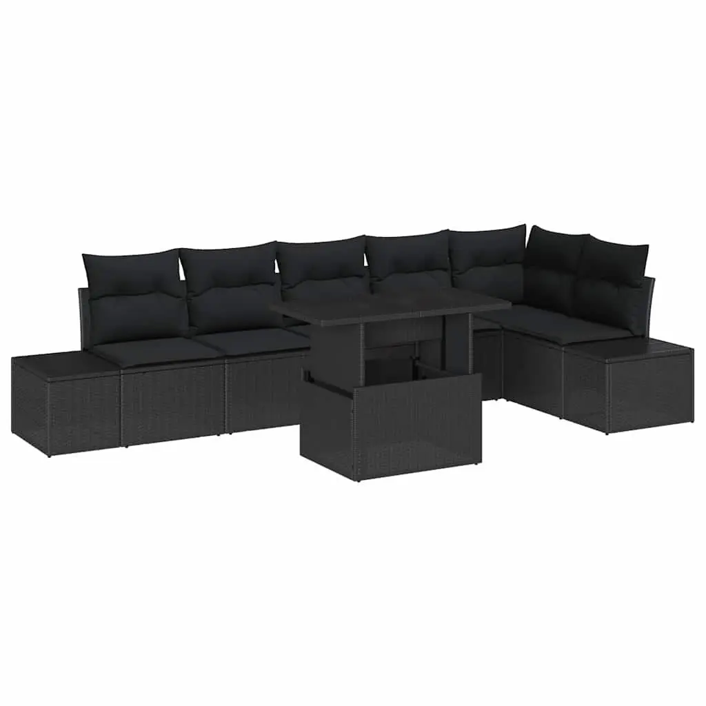 7-Piece Outdoor Modular Rattan Sofa Set