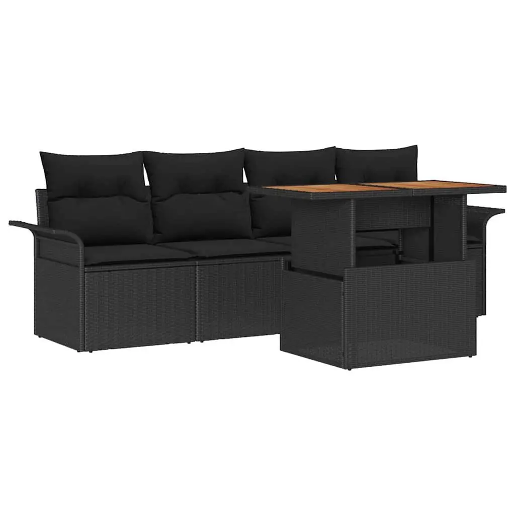 5-Piece Modular Outdoor Sofa Set with Cushions