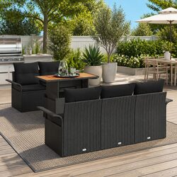 Modular Outdoor Garden Sofa Set with Acacia Frame