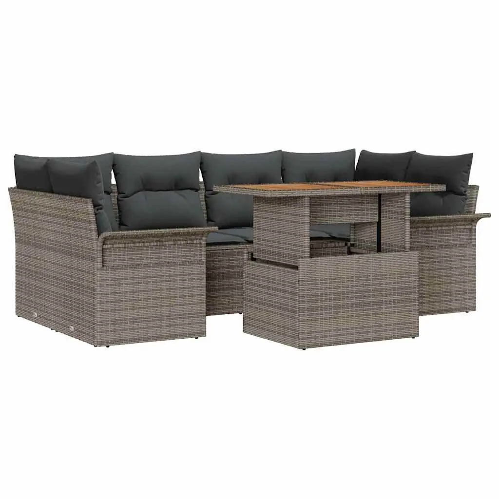 Modular Outdoor Sofa Set with Storage in Grey