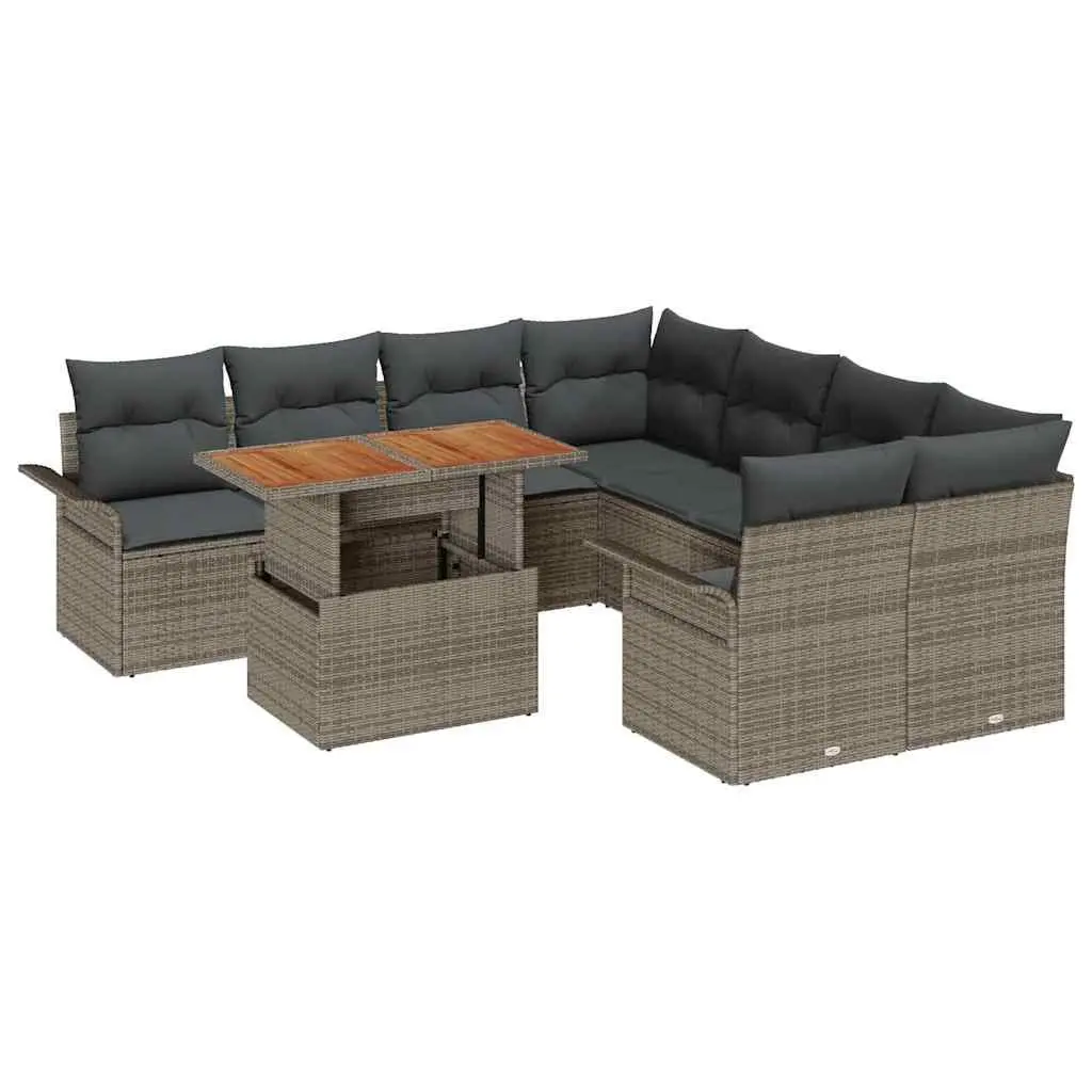 Outdoor Garden Sofa Set with Cushions in Grey