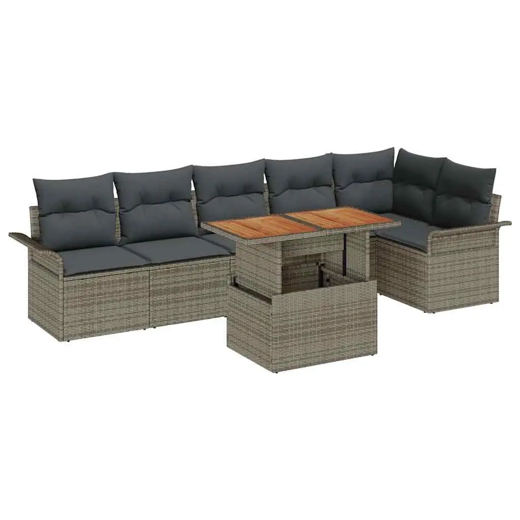 7-Piece Modular Outdoor Garden Sofa Set with Cushions