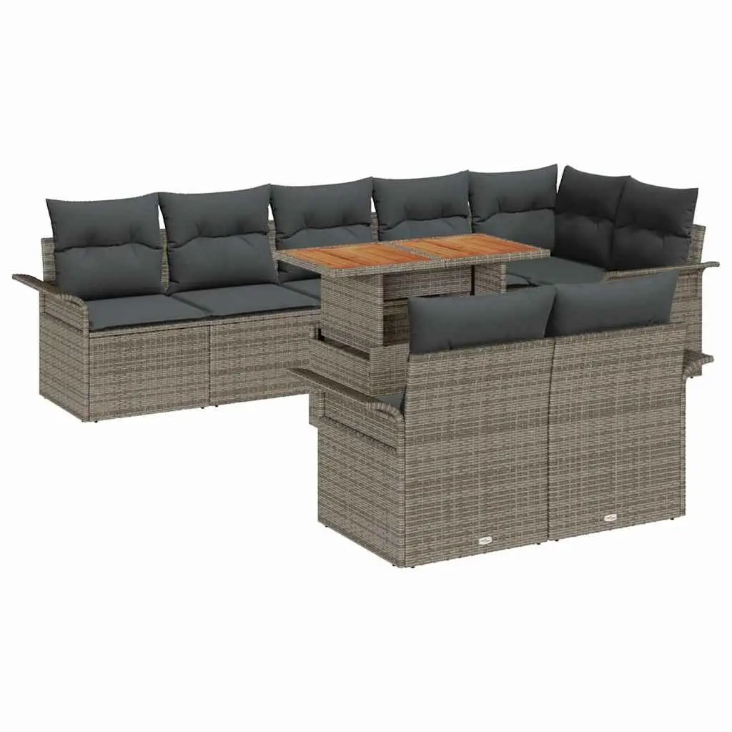 9-Piece Modular Outdoor Garden Sofa Set in Grey