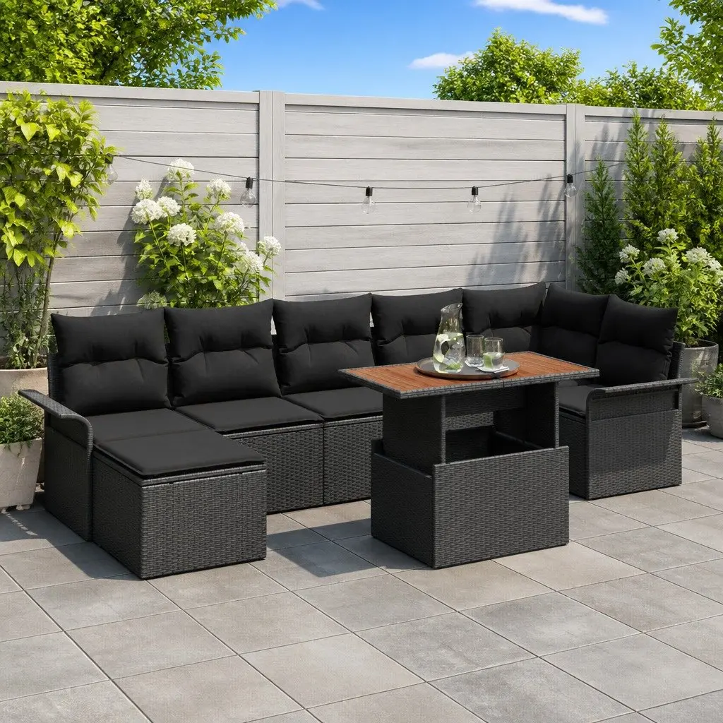 8-Piece Modular Garden Sofa Set with Cushions