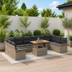 High-Quality Modular Garden Sofa Set 11 pcs Grey