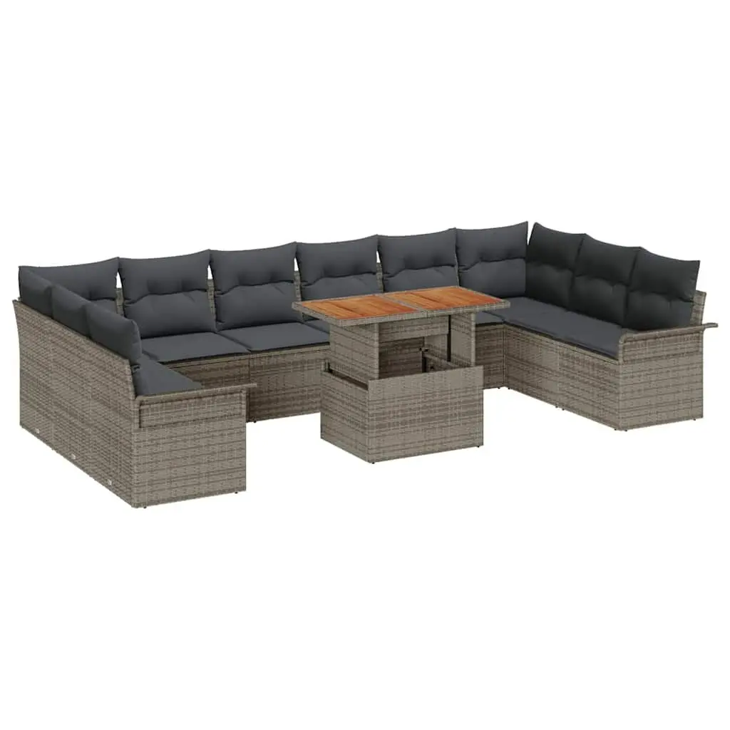 Modular Garden Sofa Set 11 pcs Grey