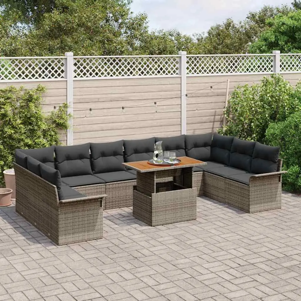 Modular Garden Sofa Set 11 pcs Grey