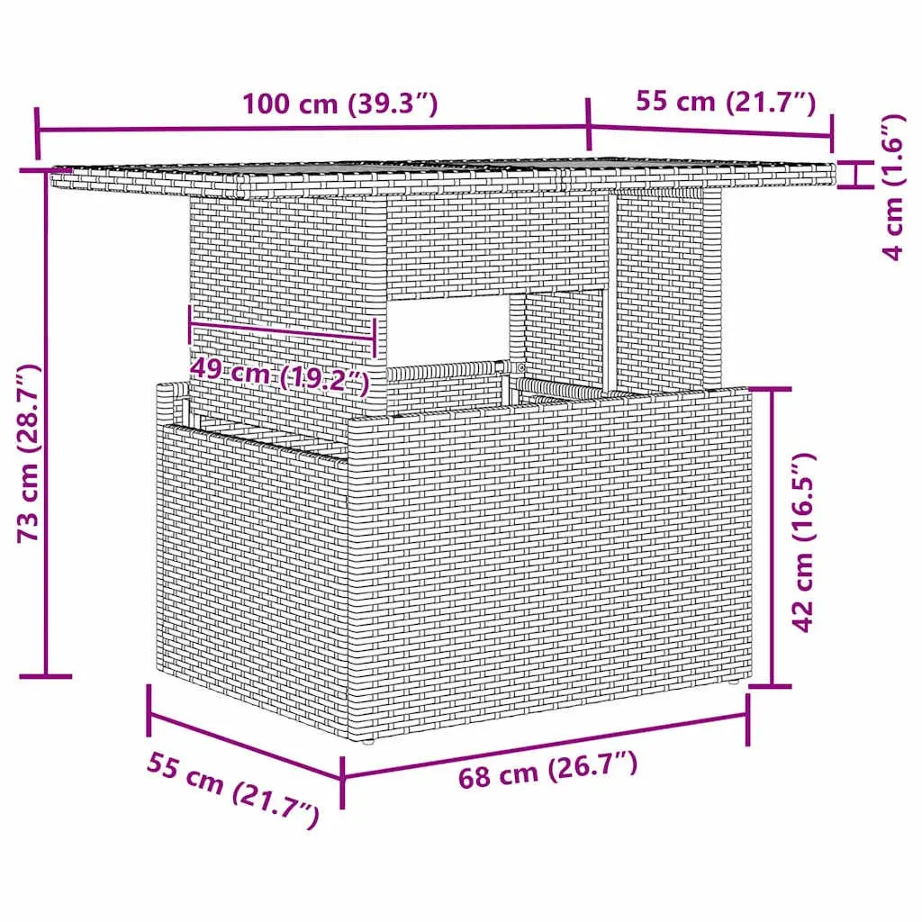5-Piece Modular Grey Outdoor Garden Sofa Set with Table