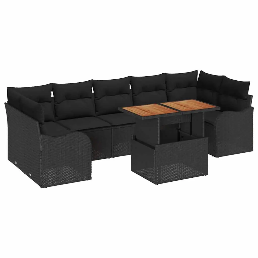 8-Piece Modular Garden Sofa Set with Adjustable Table