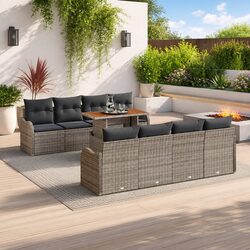 Durable 7-Piece Garden Sofa Set with Cushions