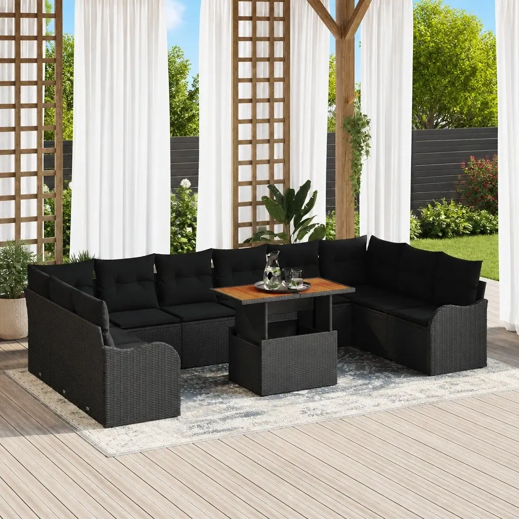 11-Piece Garden Sofa Set with Storage Cushions