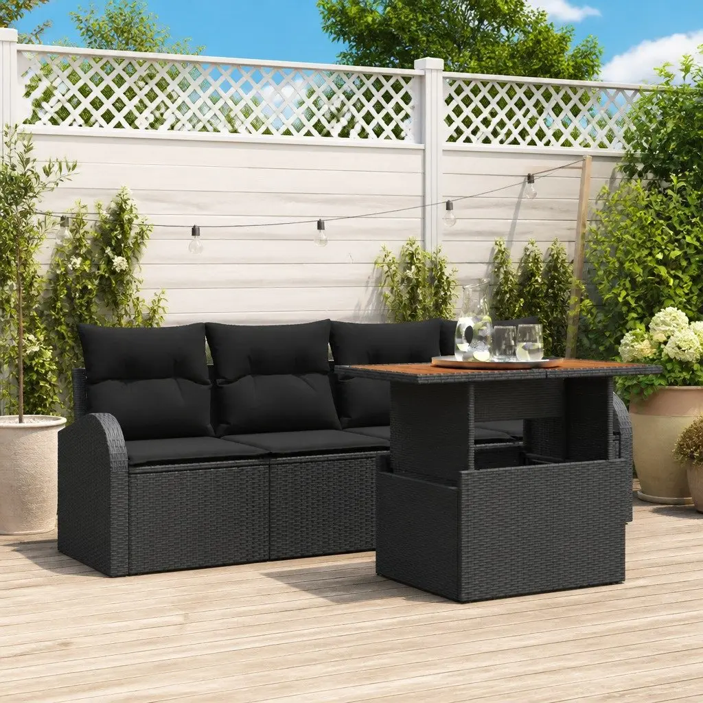 5-Piece Outdoor Sofa Set in Black