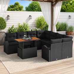 9-Piece Modular Outdoor Garden Sofa Set with Storage