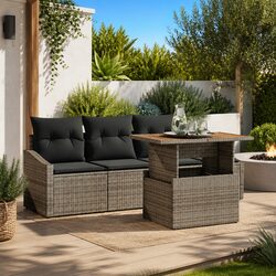 5-Piece Grey Outdoor Sofa Set for Stylish Seating