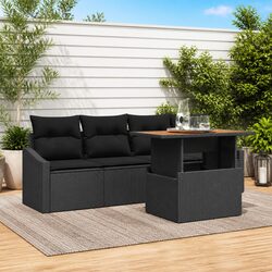 Premium Modular Black Rattan Garden Sofa Set