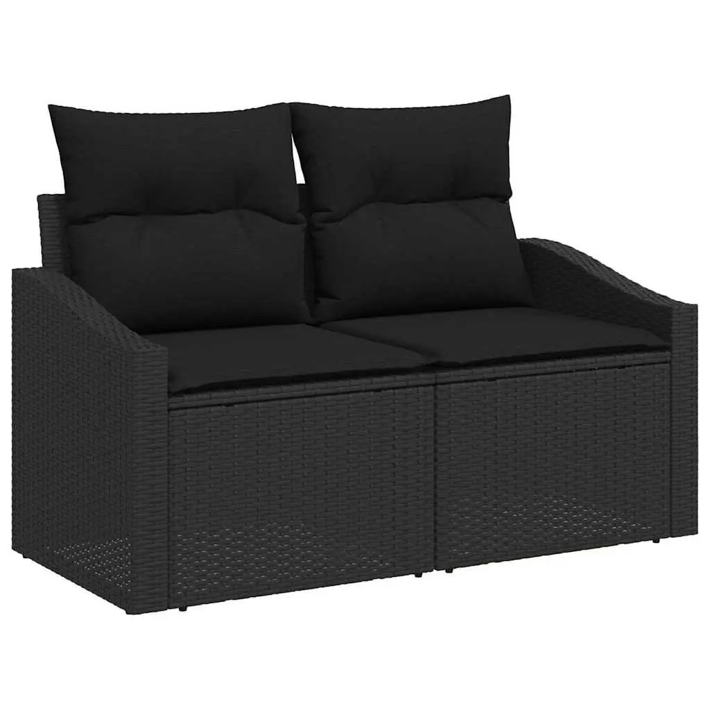 8-Piece Modular Outdoor Garden Sofa Set in Black