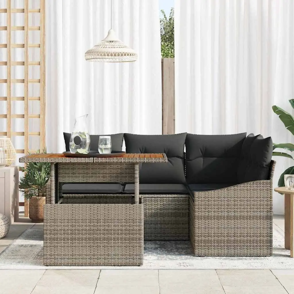 5-Piece Modular Garden Sofa Set in Grey