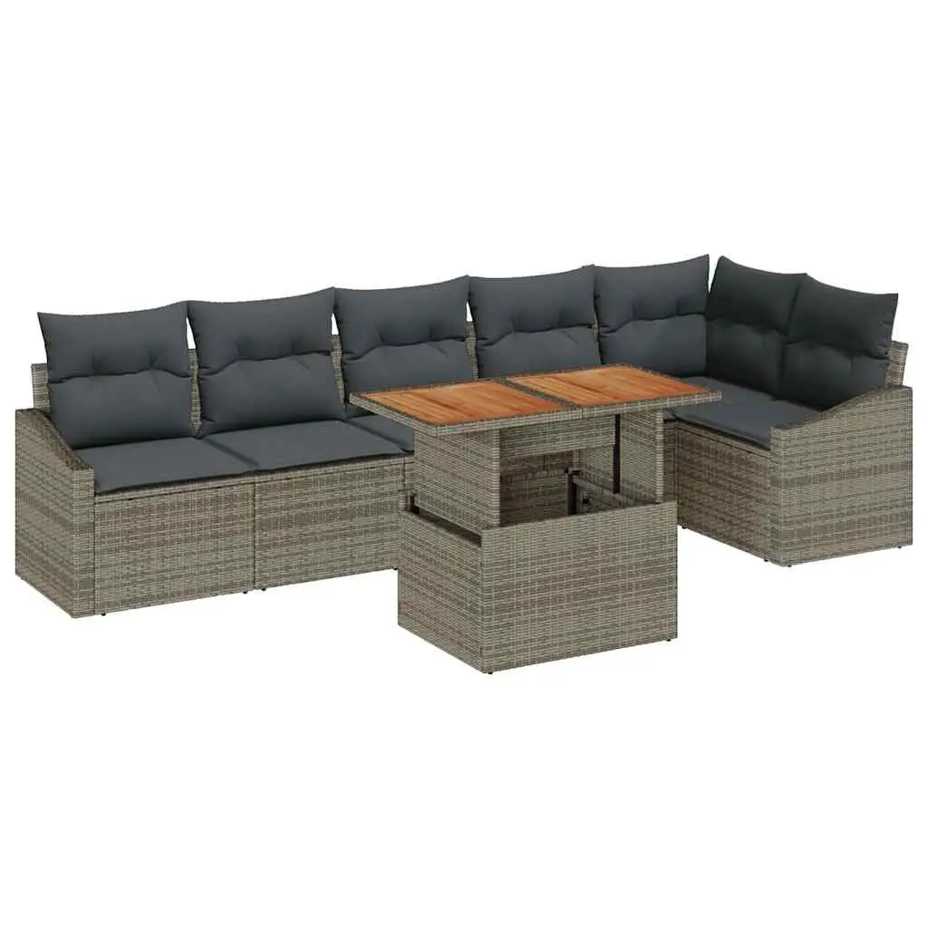 7-Piece Outdoor Garden Sofa Set in Grey