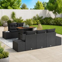 Premium Outdoor Garden Sofa Set - 6 Piece Modular Rattan