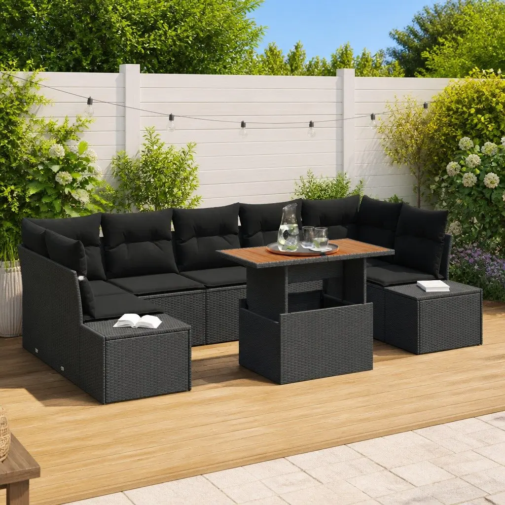 8-Piece Modular Rattan Corner Dining Sofa Set