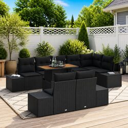 Outdoor Garden Sofa Set 9 Pieces Modular Patio Seating Dining Lounge Suite