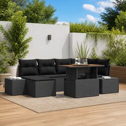 Premium 7-Piece Outdoor Rattan Sofa Set with Storage