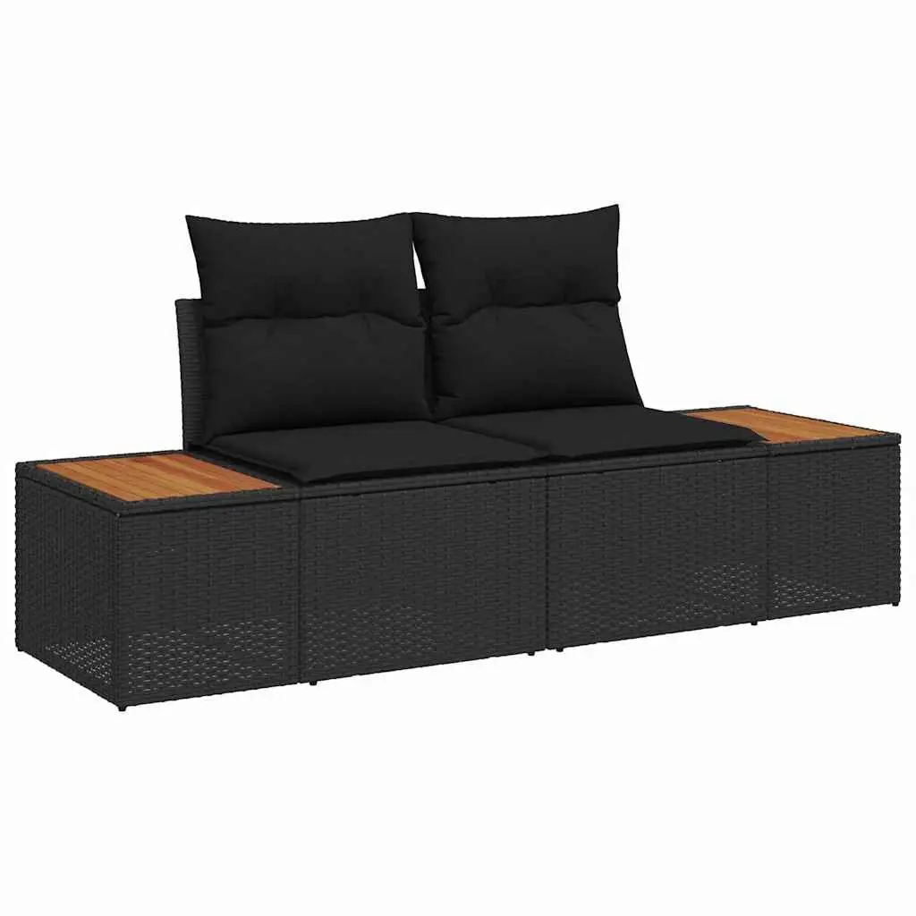 Garden Sofa Set Poly Rattan 8 Pieces Outdoor Patio Furniture Black