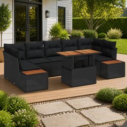 Premium 8-Piece Modular Outdoor Sofa Set in Black