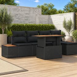 Premium 6-Piece Modular Rattan Sofa Set for Outdoors