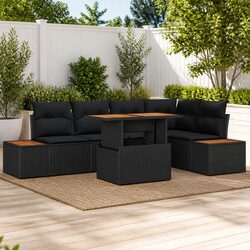 Stylish Modular Black Rattan Outdoor Sofa Set