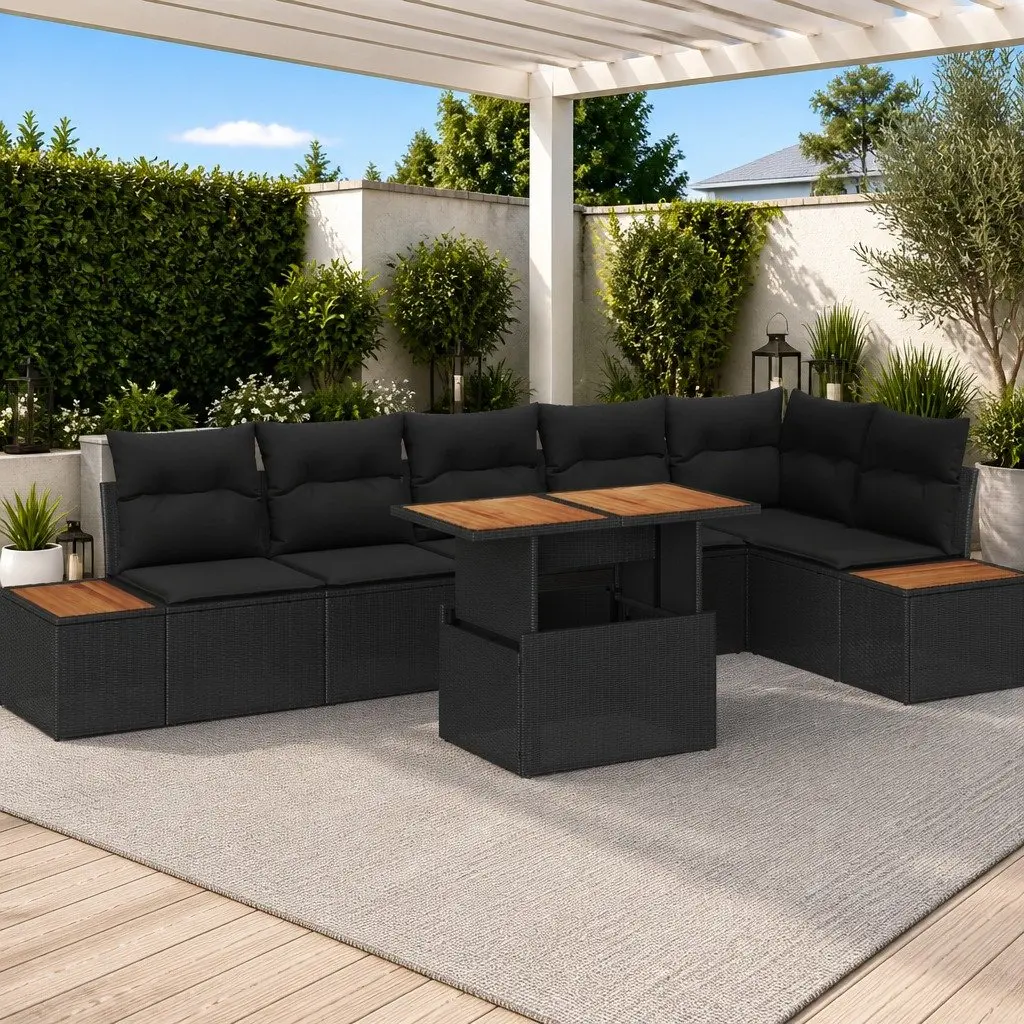 7-Piece Modular Outdoor Garden Sofa Set with Storage