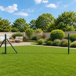 Fence Posts Embedded Steel Green Powder-Coated Garden Barriers Outdoor 52 Pack